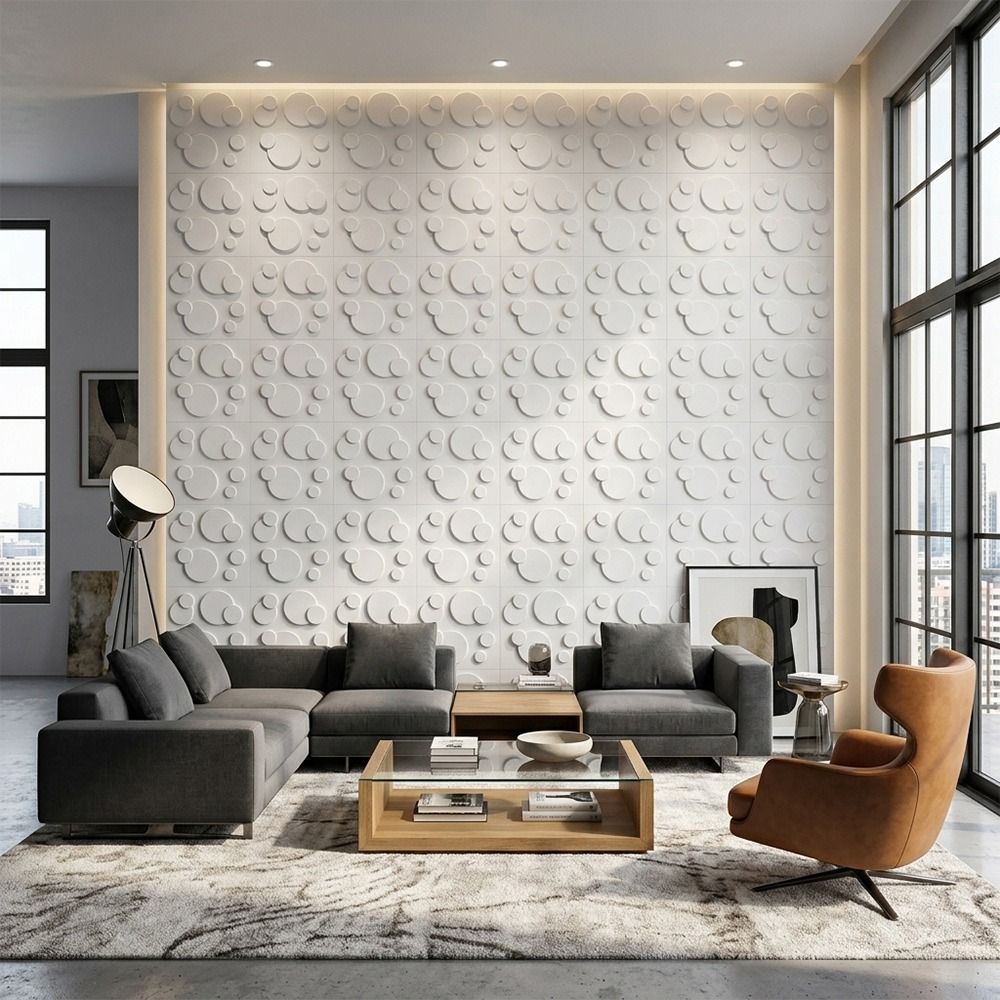 White 3D Wall Panel 50*50cm Em - Pvc Panel Background review and price
